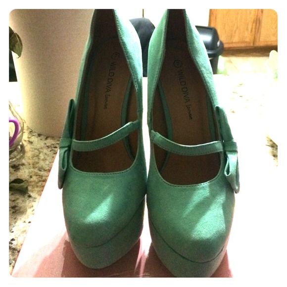 Mint Suede high heels