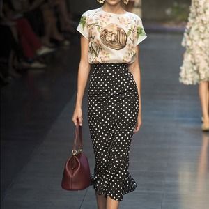 Polka Dot Pencil Skirt