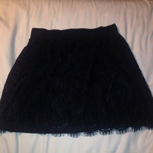 Black lace skirt floral pattern