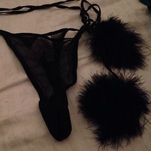 Victorias Secret Black tie up thong