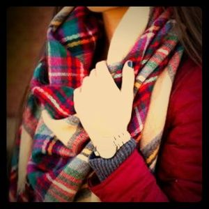 Plaid blanket scarf