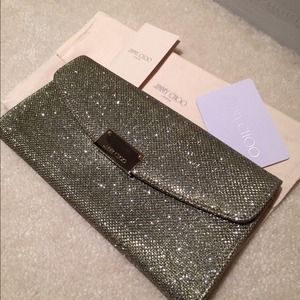 Jimmy Choo glitter clutch