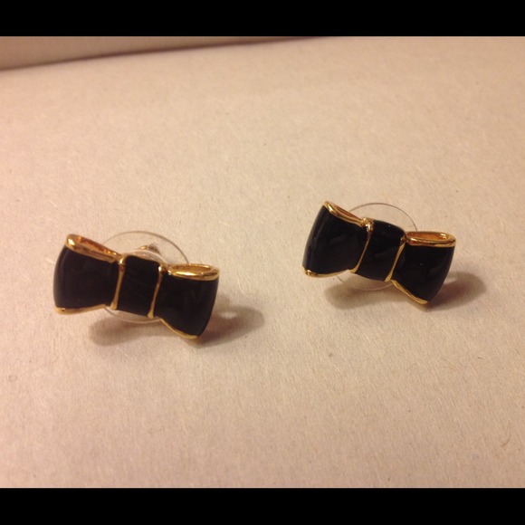 Kate Spade New York black bow earrings studs