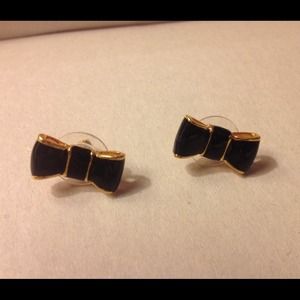 Kate Spade New York black bow earrings studs