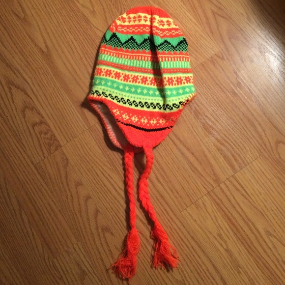 Colorful neon winter beanie