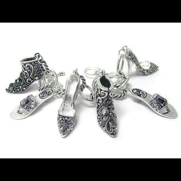 Marcasite Shoes Charm Bracelet