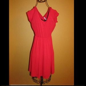 Orangeish red sun dress, open back!!