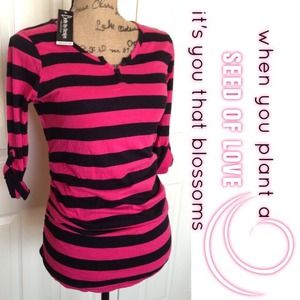 Super Cute Pink & Black Maternity Top