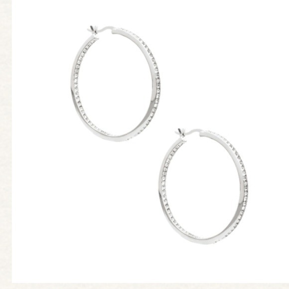 Chloe + Isabel Crystal Pavè Hoop Earrings