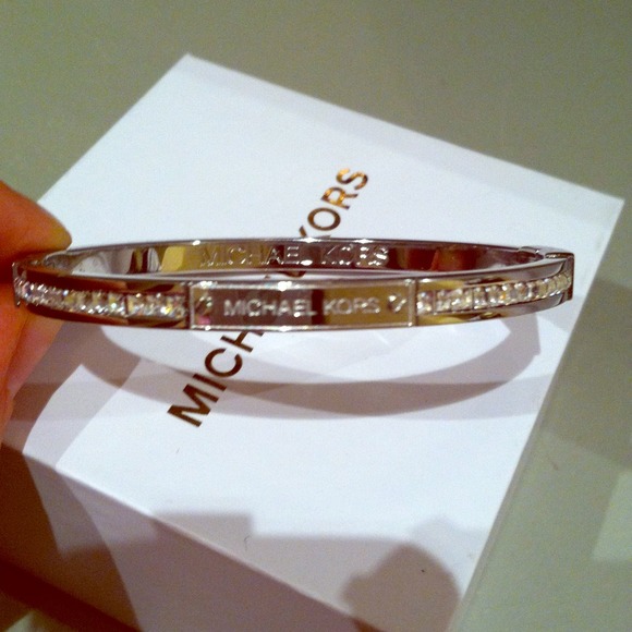 Michael Kors designer bangle princess cut crystal