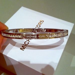 Michael Kors designer bangle princess cut crystal