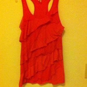 Pink Ruffle Styled Tank Top