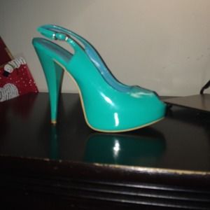 Teal colored heels