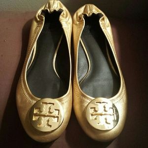 Gold Tory Burch flats