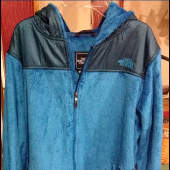 North Face jacket blue with hood and full zip