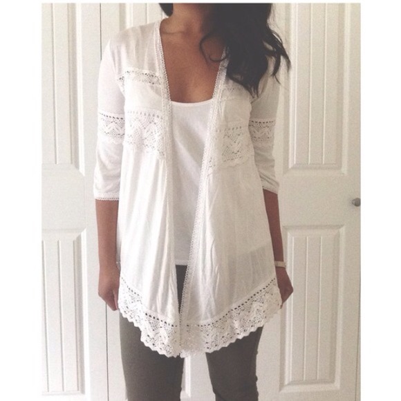 white cardigan