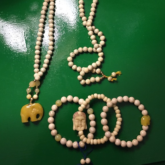 Jewelry - Elephant Mala Necklace & 3 bracelets