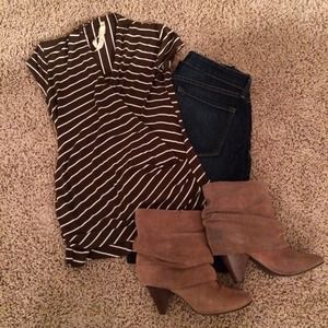 Bailey 44 army green/ivory stripe wrap top