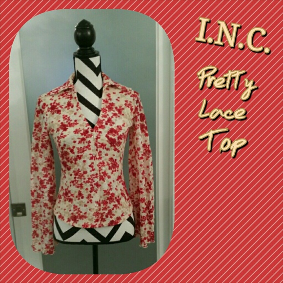 INC Floral Lace Top