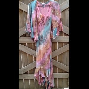 Multicolored Dress + Shaw