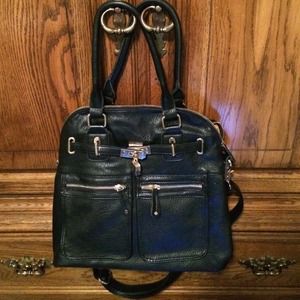 Black faux leather bag