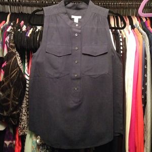 Jcrew Navy ELODIE SLEEVELESS BLOUSE