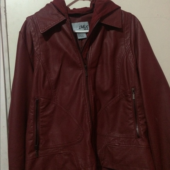 Maroon leather jacket