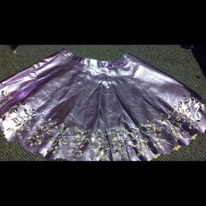 Purple Metallic Missguided Skirt with cutout detai