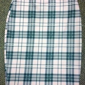 Pink plaid midi skirt