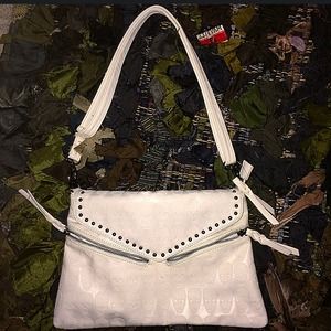 Deena & Ozzy white Skull handbag