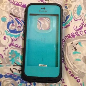 Teal Lifeproof case for iPhone 5