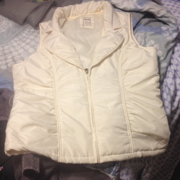Two hearts cream colored vest size large