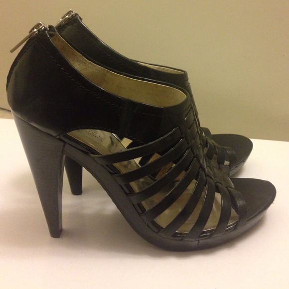 MIchael Kors Black Pembroke Open Toe Heels
