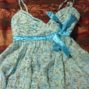 Light baby blue baby doll shirt with tie