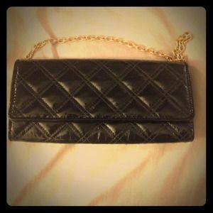 Ann Taylor Loft Quilted Black Clutch