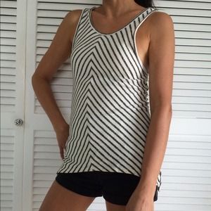 Striped Zipper Top