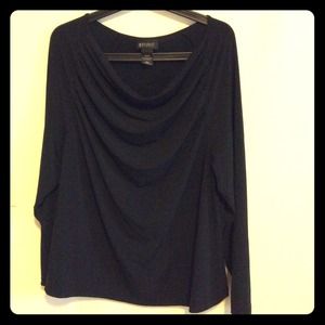 Black dress shirt with rippled front