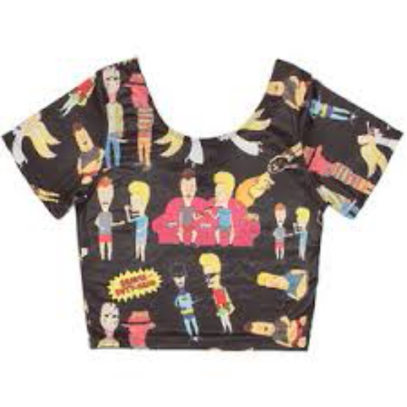 Want! Bevis and butthead crop top o-mighty black - Picture 1 of 2