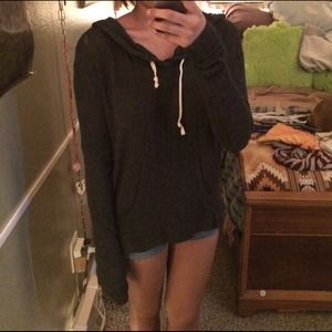 Dark grey knitted sweater hoodie!