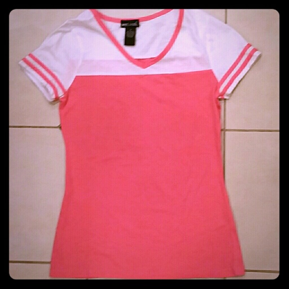 Brand new Pink and white varsity t-shirt!!