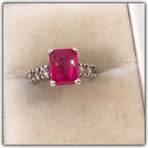 Sterling Silver Ruby Red CZ Ring💍💍