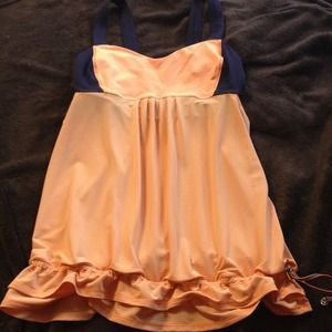 Lululemon orange and navy tank size 8
