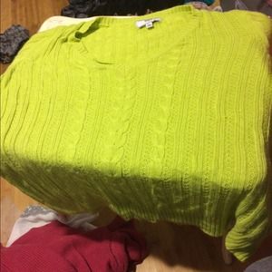 Lime green sweater from Avenue