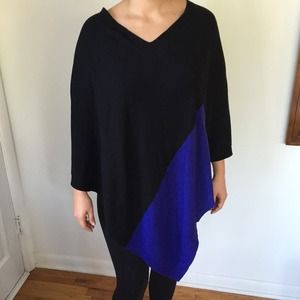 Color block poncho