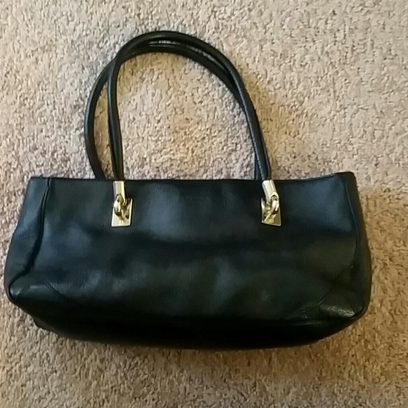 SOLD-Kate Spade Black Leather Evening Bag 1 of 2 - Picture 2 of 4