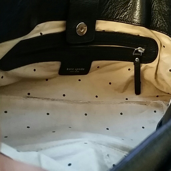 SOLD-Kate Spade Black Leather Evening Bag 1 of 2 - Picture 3 of 4