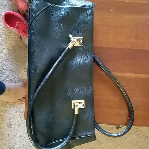 SOLD-Kate Spade Black Leather Evening Bag 1 of 2 - Picture 4 of 4