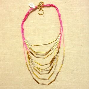 Hot Pink & Brass Necklace