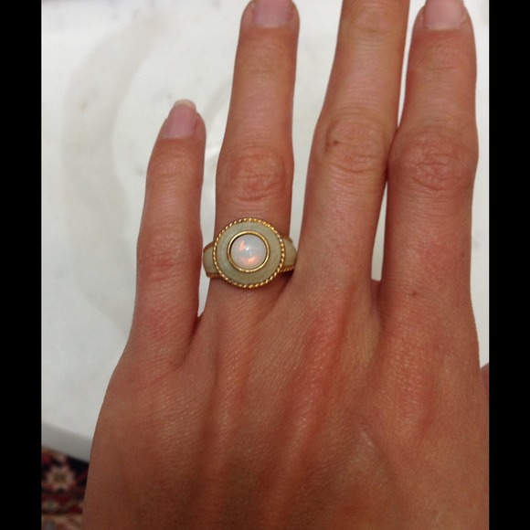 Mooonstone and enamel ring