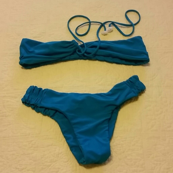 Turquoise two piece bathing suit